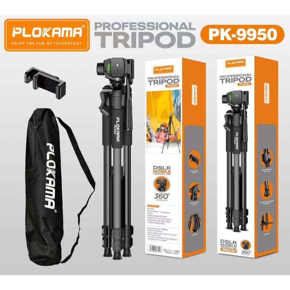 Click to see full view Plokama PK-9950 Professional 1500mm CAMERA_TRIPOD for Photography