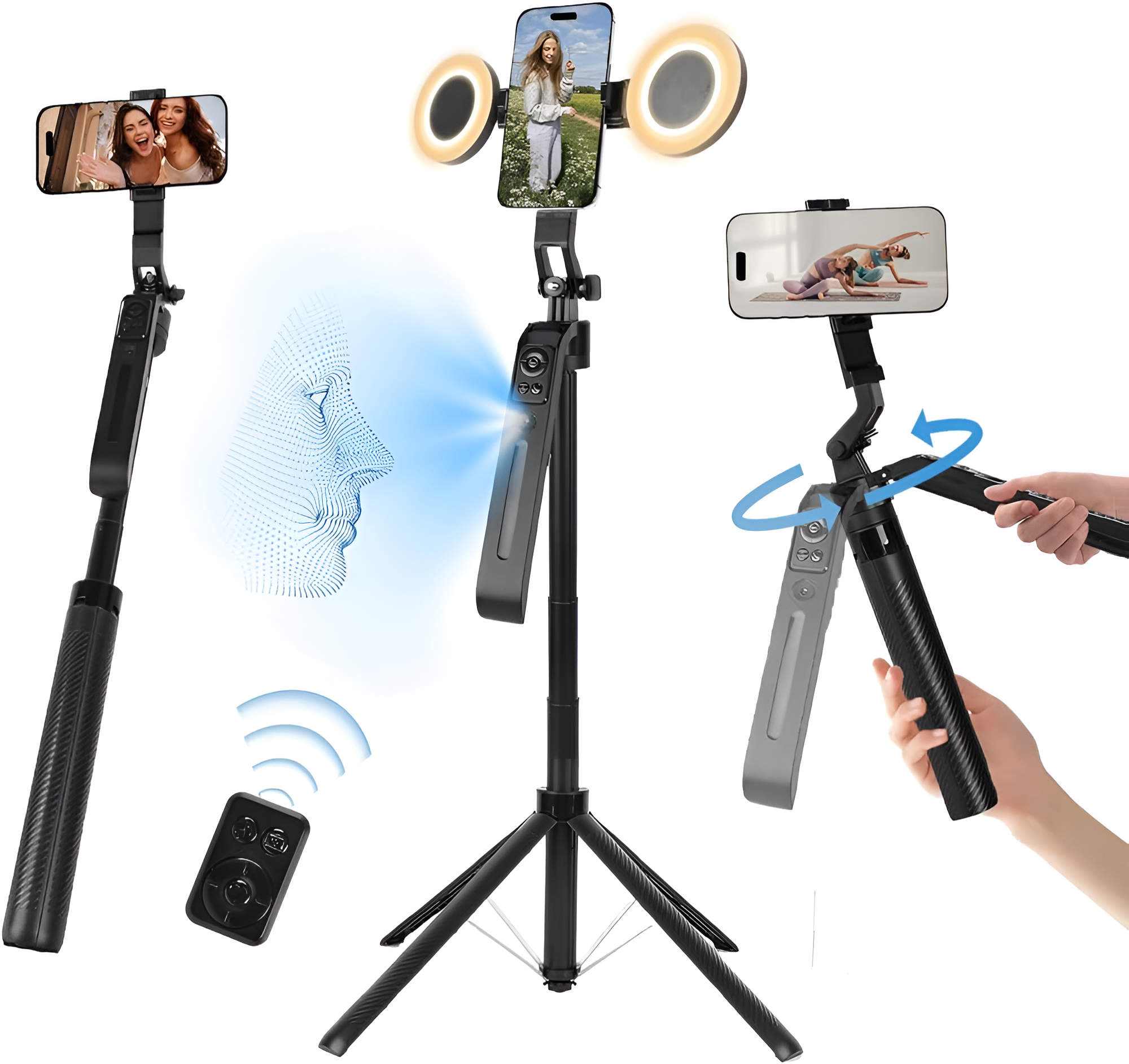 360° Auto Face Tracking Tripod Stand for Android & iPhone